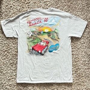 Eskimo Joes Shirt Mens Medium Route 66 Get Your Kicks Celebrate 80 Gray Vintage